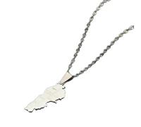 DVRFEBT Halskette Mit Karten Anhänger - Libanon Karte Anhänger Halskette, Ethnischer Charme Städte Name Landkarte Halskette, Für Männer Frauen Hip Hop Karten Anhänger Schmuck, Anzug Für Jubiläum Par