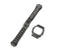 DW5600 Mod Kit Retro-Metallarmbandgehäuse, kompatibel mit Casio DW-5600 GW-B5600, modifiziertes Vintage-Uhrenarmband geschnitzter indischer Lünette aus 316L-Stahl(C Retro Style)