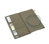 Dwpetzo Canvas-Tasche mit Reißverschluss, Nachfülltasche für Reisende, Einstecktasche mit 2 Gummibändern, TN-Zubehör, Papierkartenhalter, Aufbewahrungstasche, Olivegreen, Standard Size, Olivegreen