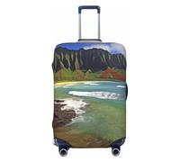 Dwrepo Kauai Hawaii Seashore Gepäckabdeckung, elastisch, waschbar, kratzfester Kofferschutz, Spandex, Gepäckschutz, Reisegepäckhüllen für 45,7-81,3 cm Gepäck, Schwarz , L