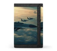 DWTJKMS Aircraft Fighter Jets Geldbörse, minimalistisch, schmal, dreifach gefaltet, modern, modisch, Anti-Diebstahl-Geldbörse, hält Karten und Bargeld