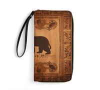 DWTJKMS Bear Lange Geldbörse, schmal, PU-Leder, für Damen und Herren, minimalistische Geldbörse mit Kartenfächern, Weiß, 19,7 x 10,5 cm, weiß, 19.7x10.5cm