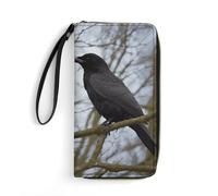 DWTJKMS Black Crow Birds Lange Brieftasche Schlank PU Leder Brieftaschen für Männer Frauen Minimalistische Geldbörse mit Kartenfächern, Weiß, 19.7 * 10.5cm, Weiß, 19.7x10.5cm, blank, 19.7x10.5cm