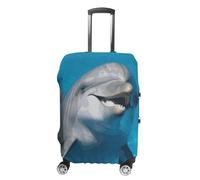 DWTJKMS Delphin mit einem Lächeln Gepäckabdeckung, einfacher und großzügiger Koffer-Staubschutz, waschbar, kratzfest, für 48,3 - 81,3 cm große Koffer, Stil:, XL, Kofferabdeckung