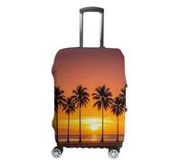 DWTJKMS Gepäckabdeckung, Motiv: tropischer Sonnenuntergang, Strand, einfacher und großzügiger Koffer, Staubschutz, waschbar, kratzfest, für 48,3 - 81,3 cm große Koffer, Stil:, XL, Kofferabdeckung