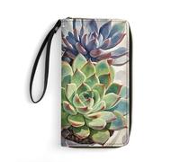 DWTJKMS Green Plants Lange Geldbörse, schmal, PU-Leder, für Damen und Herren, minimalistische Geldbörse mit Kartenfächern, weiß, 19,7 x 10,5 cm, weiß, 19.7x10.5cm