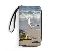 DWTJKMS Green Sea Turtle Lange Brieftasche Schlank PU Leder Brieftaschen für Männer Frauen Minimalistische Geldbörse mit Kartenfächern, Weiß, 19.7 * 10.5cm, Weiß, 19.7x10.5cm, blank, 19.7x10.5cm