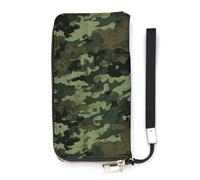 DWTJKMS Grüne Militär-Camouflage-Portemonnaie, lang, schmal, PU-Leder, für Damen und Herren, minimalistische Geldbörse mit Kartenfächern, Weiß, 20 x 10,5 cm, weiß, 20x10.5cm