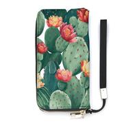 DWTJKMS Grüne tropische Pflanze, lange Geldbörse, schlanke Brieftasche aus PU-Leder, für Männer und Frauen, minimalistische Geldbörse mit Kartenfächern, weiß, 20 x 10,5 cm, weiß, 20x10.5cm