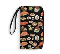 DWTJKMS Japanische Sushi-Geldbörse, schwarz, lang, schlankes PU-Leder, für Männer und Frauen, minimalistische Geldbörse mit Kartenfächern, weiß, 19,7 x 10,5 cm, weiß, 19.7x10.5cm
