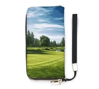 DWTJKMS Lange Geldbörse für Golfplatz, schmal, PU-Leder, für Herren und Damen, minimalistische Geldbörse mit Kartenfächern, Weiß, 20 x 10,5 cm, weiß, 20x10.5cm