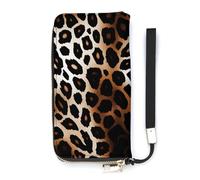 DWTJKMS Lange Geldbörse mit Leopardenmuster, schlankes PU-Leder, für Männer und Frauen, minimalistische Geldbörse mit Kartenfächern, weiß, 20 x 10,5 cm, weiß, 20x10.5cm