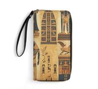 DWTJKMS Langes Portemonnaie aus der Antike Ägypten-Serie, schmale Geldbörse aus PU-Leder, für Männer und Frauen, minimalistische Geldbörse mit Kartenfächern, weiß, 19,7 x 10,5 cm, weiß, 19.7x10.5cm