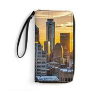 DWTJKMS Langes Portemonnaie für Dusk And Sunset, schlankes PU-Leder, für Herren und Damen, minimalistische Geldbörse mit Kartenfächern, weiß, 19,7 x 10,5 cm, weiß, 19.7x10.5cm