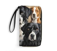 DWTJKMS Langes Portemonnaie für Hunde, schlankes PU-Leder, für Männer und Frauen, minimalistische Geldbörse mit Kartenfächern, Weiß, 19,7 x 10,5 cm, weiß, 19.7x10.5cm