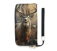 DWTJKMS Langes Portemonnaie mit Hirschjagd-Saison, schlankes PU-Leder, für Männer und Frauen, minimalistische Geldbörse mit Kartenfächern, weiß, 20 x 10,5 cm, weiß, 20x10.5cm