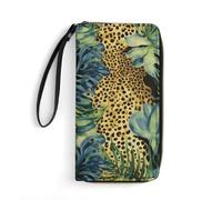 DWTJKMS Langes Portemonnaie mit Leopardenmuster, schlankes PU-Leder, für Männer und Frauen, minimalistische Geldbörse mit Kartenfächern, weiß, 19,7 x 10,5 cm, weiß, 19.7x10.5cm