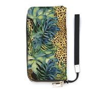 DWTJKMS Langes Portemonnaie mit Leopardenmuster, schlankes PU-Leder, für Männer und Frauen, minimalistische Geldbörse mit Kartenfächern, weiß, 20 x 10,5 cm, weiß, 20x10.5cm