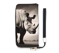 DWTJKMS Langes Portemonnaie mit Südafrika-Tiermotiv, schlankes PU-Leder, für Männer und Frauen, minimalistische Geldbörse mit Kartenfächern, weiß, 20 x 10,5 cm, weiß, 20x10.5cm