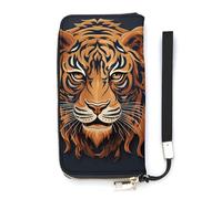 DWTJKMS Langes Portemonnaie mit Tiger-Logo, schlankes PU-Leder, für Männer und Frauen, minimalistische Geldbörse mit Kartenfächern, weiß, 20 x 10,5 cm, weiß, 20x10.5cm