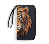 DWTJKMS Langes Portemonnaie mit Tiger-Logo, schlankes PU-Leder, für Männer und Frauen, minimalistische Geldbörse mit Kartenfächern, weiß, 19,7 x 10,5 cm, weiß, 19.7x10.5cm