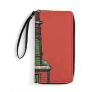 DWTJKMS Langes Portemonnaie mit weihnachtlichem Schornstein, schmal, PU-Leder, für Männer und Frauen, minimalistische Geldbörse mit Kartenfächern, weiß, 19,7 x 10,5 cm, weiß, 19.7x10.5cm