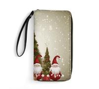 DWTJKMS Merry Christmas Lange Geldbörse, schmal, PU-Leder, für Männer und Frauen, minimalistische Geldbörse mit Kartenfächern, weiß, 19,7 x 10,5 cm, weiß, 19.7x10.5cm