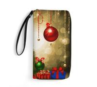 DWTJKMS Merry Christmas Lange Geldbörse, schmal, PU-Leder, für Männer und Frauen, minimalistische Geldbörse mit Kartenfächern, weiß, 19,7 x 10,5 cm, weiß, 19.7x10.5cm