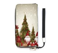 DWTJKMS Merry Christmas Lange Geldbörse, schmal, PU-Leder, für Männer und Frauen, minimalistische Geldbörse mit Kartenfächern, weiß, 20 x 10,5 cm, weiß, 20x10.5cm