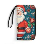 DWTJKMS Merry Christmas Santa Claus Lange Brieftasche Schlank PU Leder Brieftaschen für Männer Frauen Minimalistische Geldbörse mit Kartenfächern, Weiß, 19.7 * 10.5cm, Weiß, 19.7x10.5cm, blank,