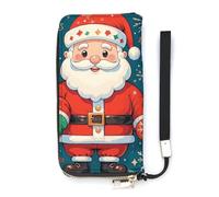 DWTJKMS Merry Christmas Santa Claus Lange Geldbörse, schlanke Brieftasche aus PU-Leder, für Männer und Frauen, minimalistische Geldbörse mit Kartenfächern, weiß, 20 x 10,5 cm, weiß, 20x10.5cm