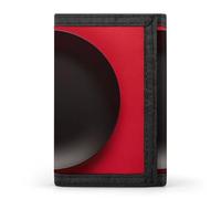 DWTJKMS Minimalistische Herren-Geldbörse, schmal, dreifach gefaltet, modern, modisch, Diebstahlschutz, für Karten und Bargeld, Rot / Schwarz