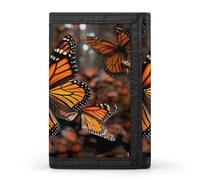 DWTJKMS Monarch Butterflies Geldbörse, minimalistisch, schmal, dreifach gefaltet, modern, modisch, Anti-Diebstahl-Geldbörse, für Karten und Bargeld
