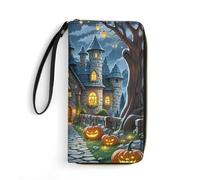 DWTJKMS Moon Castle Lange Brieftasche Schlank PU Leder Brieftaschen für Männer Frauen Minimalistische Geldbörse mit Kartenfächern, Weiß, 19.7 * 10.5cm, Weiß, 19.7x10.5cm, blank, 19.7x10.5cm