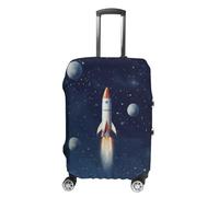 DWTJKMS Rocket in Space Gepäckabdeckung, einfacher und großzügiger Koffer-Staubschutz, waschbar, kratzfest, für 48,3-81,3 cm große Koffer, Stil:, XL, Kofferabdeckung