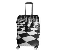 DWTJKMS Schwarz Weiß Schachschach-Gepäckabdeckung, einfacher und großzügiger Koffer, Staubschutz, waschbar, kratzfest, für 48,3 - 81,3 cm große Koffer, Stil:, L, Kofferabdeckung