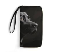 DWTJKMS Schwarze Labrador Lange Brieftasche Schlank PU Leder Brieftaschen für Männer Frauen Minimalistische Geldbörse mit Kartenfächern, Weiß, 19,7 * 10,5 cm, Weiß, 19.7x10.5cm, blank, 19.7x10.5cm