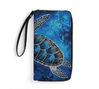 DWTJKMS Sea Turtle-Blue Lange Brieftasche Schlank PU Leder Brieftaschen für Männer Frauen Minimalistische Geldbörse mit Kartenfächern, Weiß, 19,7 x 10,5 cm, Weiß, 19.7x10.5cm, blank, 19.7x10.5cm
