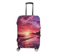 DWTJKMS Strand-Sonnenuntergang Gepäckabdeckung, einfacher und großzügiger Koffer-Staubschutz, waschbar, kratzfest, für 48,3 - 81,3 cm große Koffer, Stil:, L, Kofferabdeckung