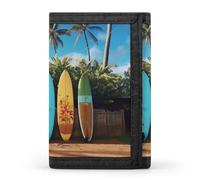 DWTJKMS Surf's Up Surfbrett-Geldbörse, minimalistisch, schmal, dreifach gefaltet, modern, modisch, Anti-Diebstahl-Geldbörse, für Karten und Bargeld