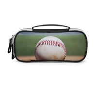 DWVSFJM Federmäppchen aus PU-Leder, wasserdicht, tragbar, Make-up-Tasche mit Reißverschluss, Baseball-Bleistifttasche für Bürobedarf, Make-up-Tasche