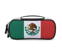 DWVSFJM Federmäppchen aus PU-Leder, wasserdicht, tragbar, Make-up-Tasche mit Reißverschluss, Flagge von Mexiko, Federmäppchen für Bürobedarf, Make-up-Tasche