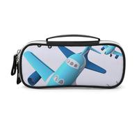 DWVSFJM Federmäppchen aus PU-Leder, wasserdicht, tragbar, Make-up-Tasche mit Reißverschluss, Flugzeug-Bleistifttasche für Bürobedarf, Make-up-Tasche