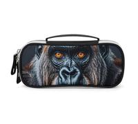 DWVSFJM Federmäppchen aus PU-Leder, wasserdicht, tragbar, Make-up-Tasche mit Reißverschluss, Gorilla-Bleistifttasche für Bürobedarf, Make-up-Tasche