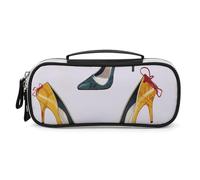 DWVSFJM Federmäppchen aus PU-Leder, wasserdicht, tragbar, Make-up-Tasche mit Reißverschluss, High Heels, für Bürobedarf, Make-up-Tasche