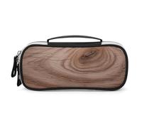 DWVSFJM Federmäppchen aus PU-Leder, wasserdicht, tragbar, Make-up-Tasche mit Reißverschluss, Holzmaserung, Federmäppchen für Bürobedarf, Make-up-Tasche