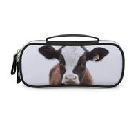 DWVSFJM Federmäppchen aus PU-Leder, wasserdicht, tragbar, Make-up-Tasche mit Reißverschluss, Kuh-Bleistifttasche für Bürobedarf, Make-up-Tasche