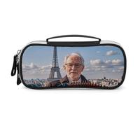 DWVSFJM Federmäppchen aus PU-Leder, wasserdicht, tragbar, Make-up-Tasche mit Reißverschluss, Musiker und Instrumente, Federmäppchen für Bürobedarf, Make-up-Tasche