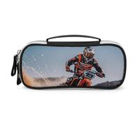 DWVSFJM Federmäppchen aus PU-Leder, wasserdicht, tragbar, Make-up-Tasche mit Reißverschluss, Sport, Motorrad, Federmäppchen für Bürobedarf, Make-up-Tasche