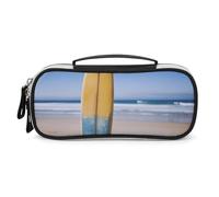 DWVSFJM Federmäppchen aus PU-Leder, wasserdicht, tragbar, Make-up-Tasche mit Reißverschluss, Strand-Surfbrett, Federmäppchen für Bürobedarf, Make-up-Tasche